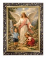 Obraz religijny dla dzieci Anioł Stróż rama ornamentowa