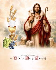 Obrazki komunijne Jezus Chrystus Dobry Pasterz 25szt./100szt. 