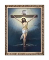 Obraz religijny ukrzyżowanie Jezusa Chrystusa w ramie z ornamentem