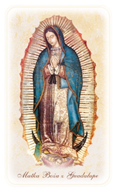 Obrazek z modlitwą do Matki Bożej z Guadalupe