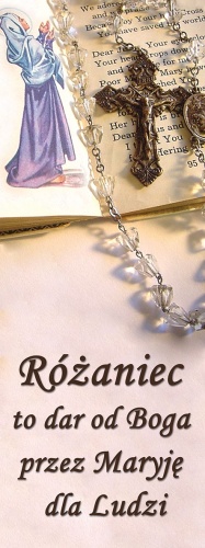 Baner na Różaniec "Różaniec to dar od Boga.." 75 x 200 cm