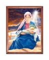 Rysunek religijny Matka Boża i Dzieciątko Jezus, Gwiazda betlejemska, Boże Narodzenie w drewnianej ramie