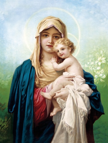 Plakat religijny wzór 034. Matka Boska z Dzieciątkiem.