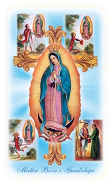 Obrazek z modlitwą do Matki Bożej z Guadalupe.