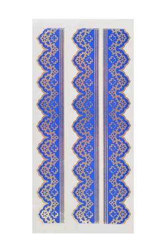 Naklejka na świece, niebieski pasek - 25 arkuszy