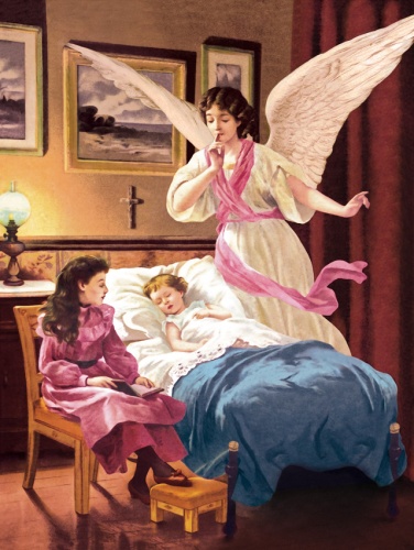 Plakat religijny wzór 005. Anioł Stróż.