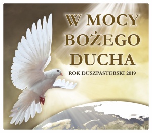 Plansza "W mocy Bożego Ducha" - rok duszpasterski 2019