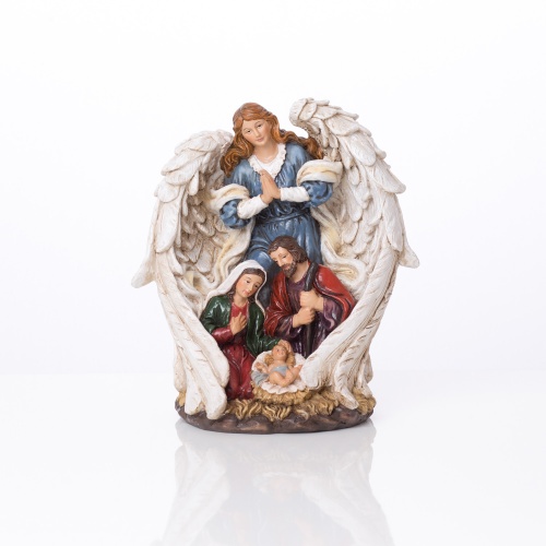 Szopka bożonarodzeniowa - Święta Rodzina - 18 cm - Anioł - Classic