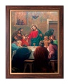 Obraz święty Ostatnia Wieczerza w ramie drewnianej ze złotym paskiem