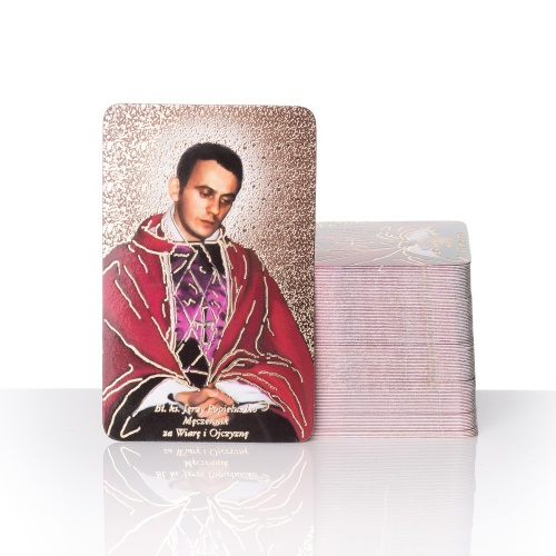 Obrazek z modlitwą do Bł. ks. Jerzego Popiełuszki. 