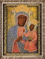 Obraz religijny Matka Boża Częstochowska w sukni perłowej w ramie z ornamentem