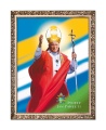Obraz religijny Święty Jan Paweł II w ramie z ornamentem