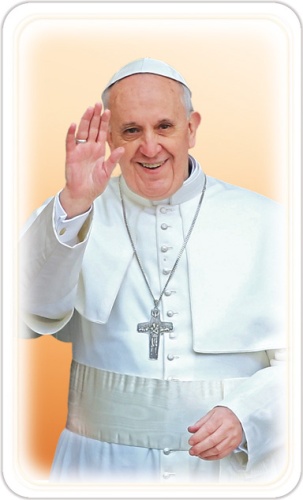 Obrazek z modlitwą do Papieża Franciszka.