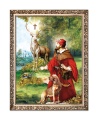 Obraz religijny Święty Hubert w ramie z ornamentem