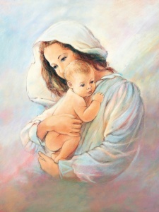 Plakat religijny Matka Boża i Dzieciątko Jezus