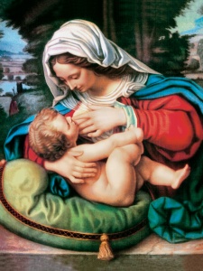 Plakat religijny Matka Boża Karmiąca