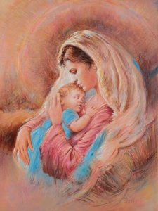 Plakat Religijny Matka Boża z Dzieciątkiem