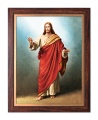 Obraz religijny Święty Jezus Chrystus w ramie drewnianej ze złotym paskiem