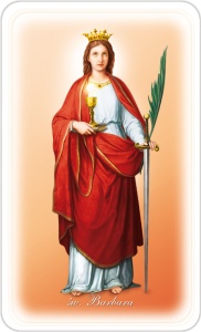 Obrazki Święte z modlitwą do Świętej Barbary