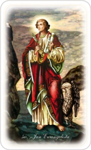 Obrazki święte z modlitwą do Świętego Jana Ewangelisty