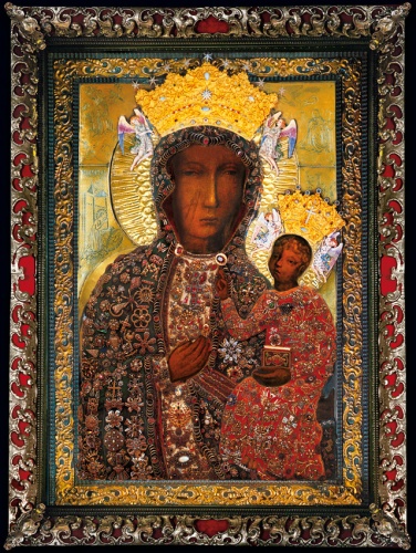 Plakat Religijny wzór 125. Matka Boska Częstochowska suknia rubinowa 1