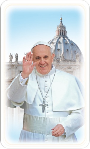 Obrazek z modlitwą do Papieża Franciszka.