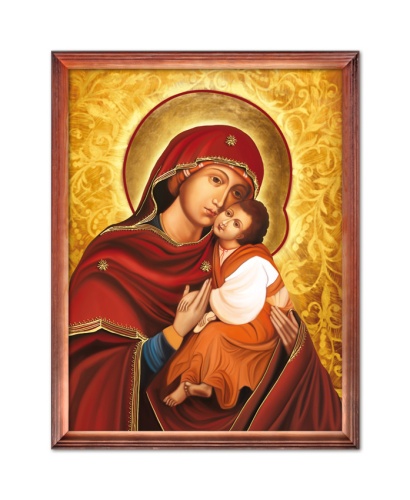 Obraz religijny Matka Boża Pięknej Miłości w drewnianej ramie