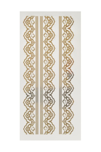 Naklejki na świece, złota koronka - 25 arkuszy