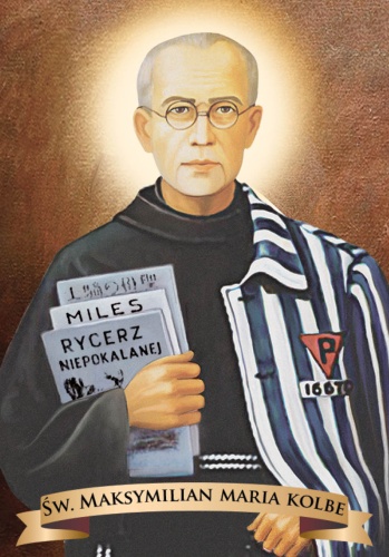Obrazek z modlitwą do  Św. Maksymiliana Maria Kolbe