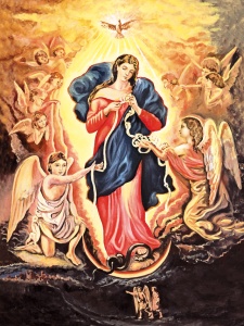 Plakat Religijny Matka Boża rozwiązująca węzły