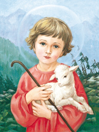 Plakat Religijny wzór 138. Pan Jezus z barankiem