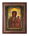 Obraz religijny Matka Boża Częstochowska suknia Rubinowa w ramie drewnianej ze złotym paskiem