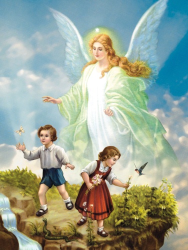 Plakat religijny wzór 049. Anioł Stróż.