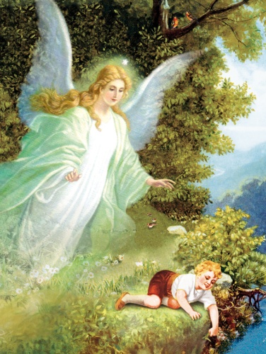 Plakat religijny wzór 050. Anioł Stróż.