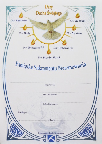 Pamiątka Sakramentu Bierzmowania
