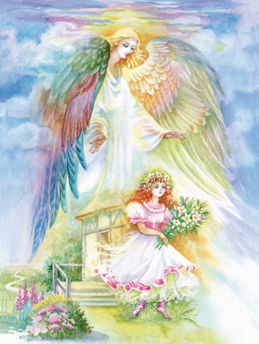Plakat religijny wzór 004. Anioł Stróż.