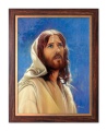 Obraz religijny Jezus Chrystus w ramie drewnianej ze złotym paskiem