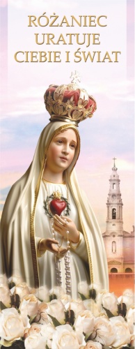 Baner na różaniec święty Matka Boża Fatimska 75x200cm